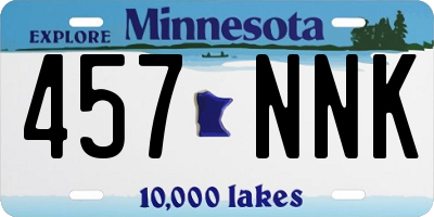 MN license plate 457NNK