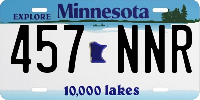 MN license plate 457NNR