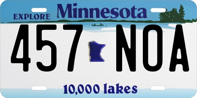 MN license plate 457NOA
