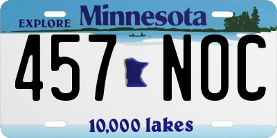 MN license plate 457NOC