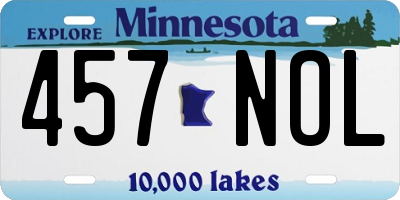 MN license plate 457NOL