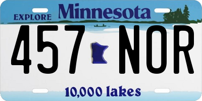 MN license plate 457NOR