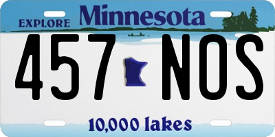 MN license plate 457NOS