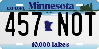 MN license plate 457NOT