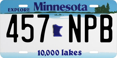 MN license plate 457NPB