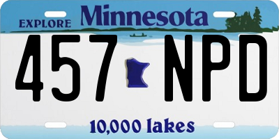 MN license plate 457NPD