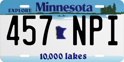 MN license plate 457NPI