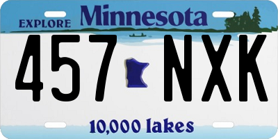 MN license plate 457NXK