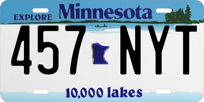 MN license plate 457NYT