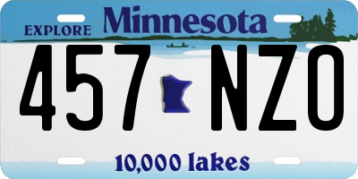 MN license plate 457NZO