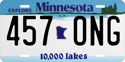 MN license plate 457ONG
