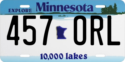 MN license plate 457ORL