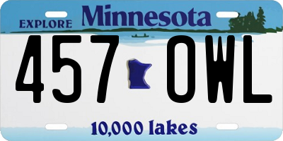 MN license plate 457OWL