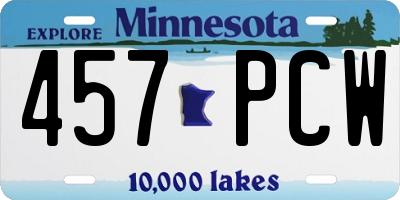 MN license plate 457PCW