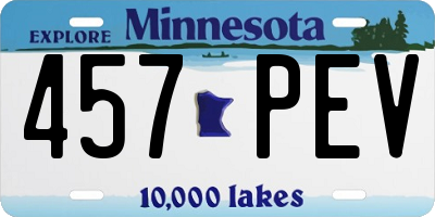MN license plate 457PEV