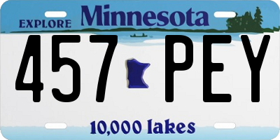 MN license plate 457PEY