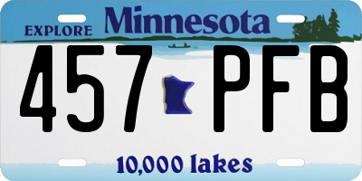 MN license plate 457PFB