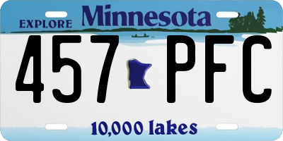 MN license plate 457PFC