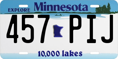MN license plate 457PIJ