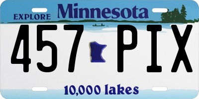 MN license plate 457PIX