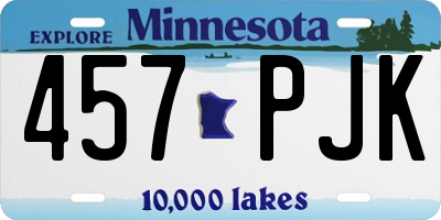 MN license plate 457PJK