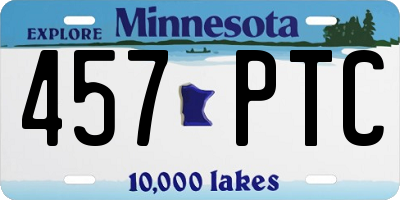 MN license plate 457PTC