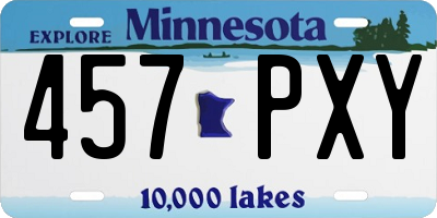 MN license plate 457PXY