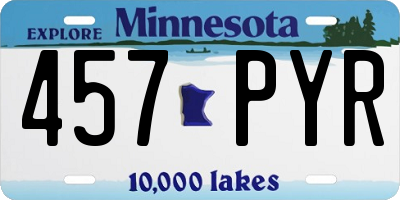 MN license plate 457PYR
