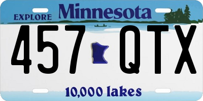 MN license plate 457QTX