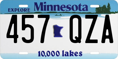 MN license plate 457QZA