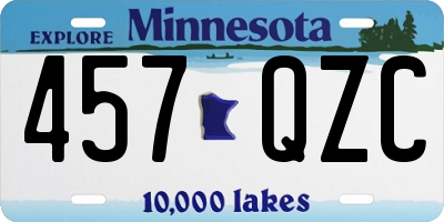 MN license plate 457QZC