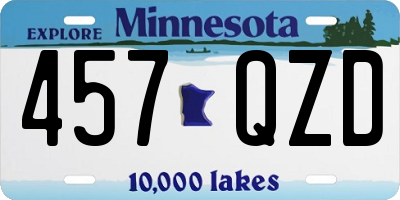 MN license plate 457QZD