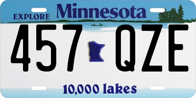 MN license plate 457QZE