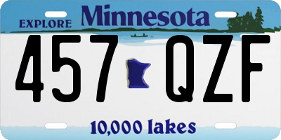 MN license plate 457QZF