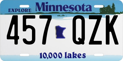 MN license plate 457QZK