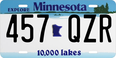 MN license plate 457QZR