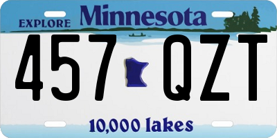 MN license plate 457QZT