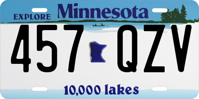 MN license plate 457QZV