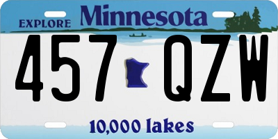 MN license plate 457QZW