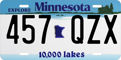 MN license plate 457QZX