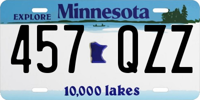MN license plate 457QZZ