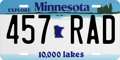 MN license plate 457RAD
