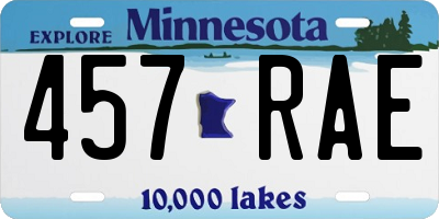 MN license plate 457RAE