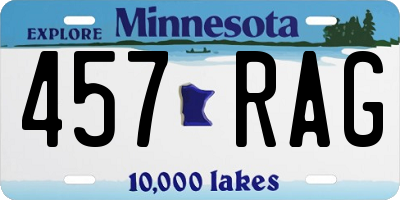 MN license plate 457RAG