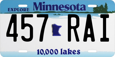 MN license plate 457RAI