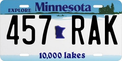 MN license plate 457RAK