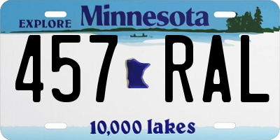 MN license plate 457RAL