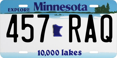 MN license plate 457RAQ