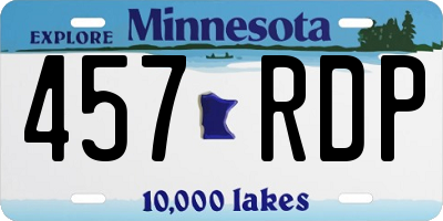 MN license plate 457RDP