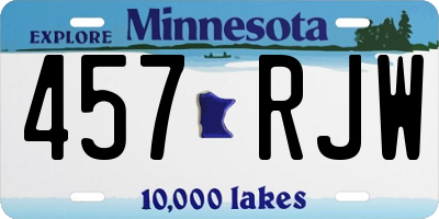 MN license plate 457RJW